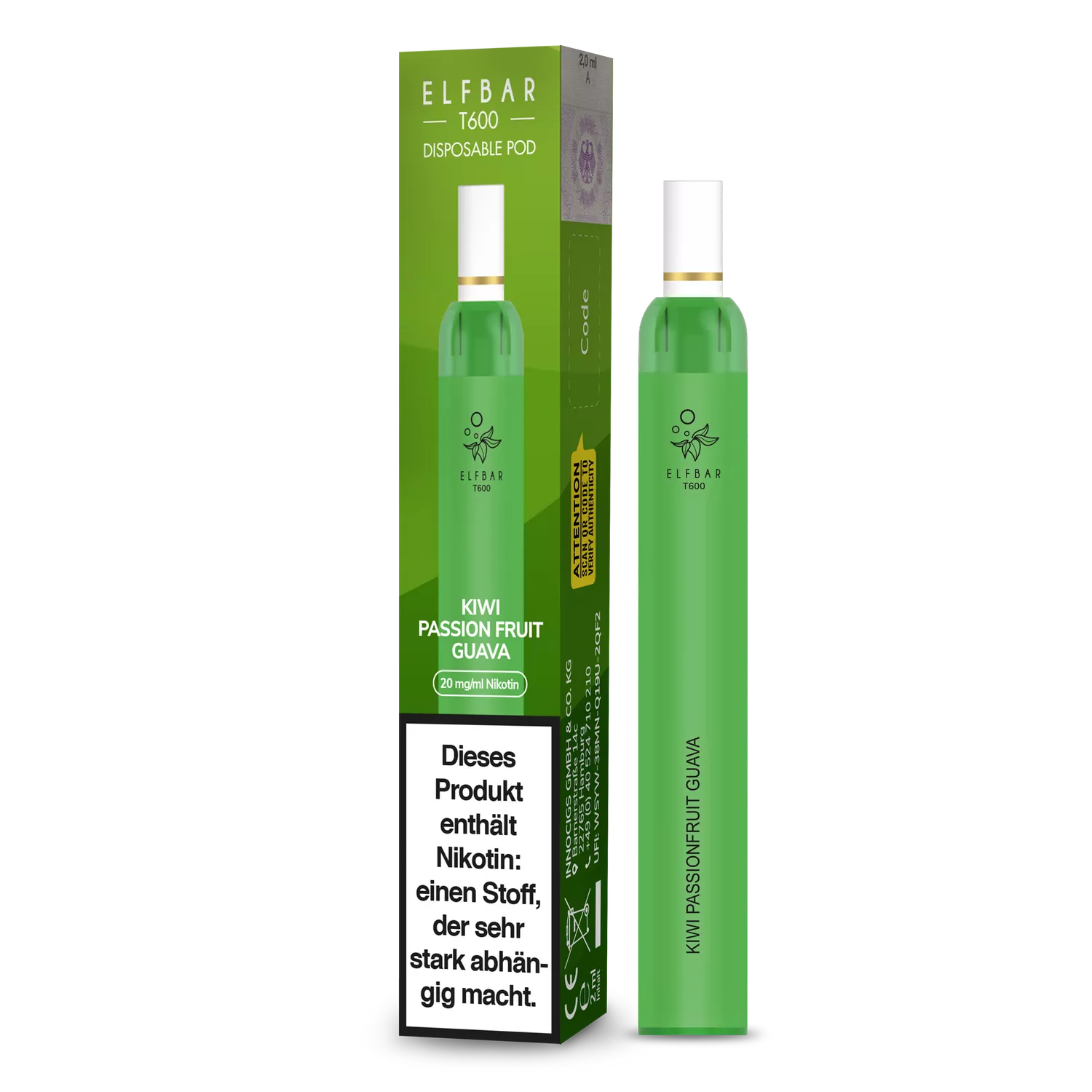 Elfbar T600 Einweg E-Zigarette mit Filter 20mg Nikotin