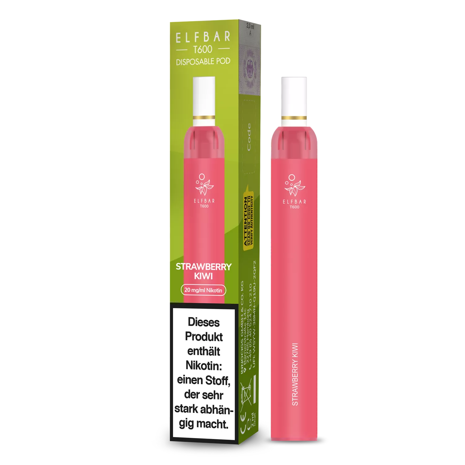 Elfbar T600 Einweg E-Zigarette mit Filter 20mg Nikotin