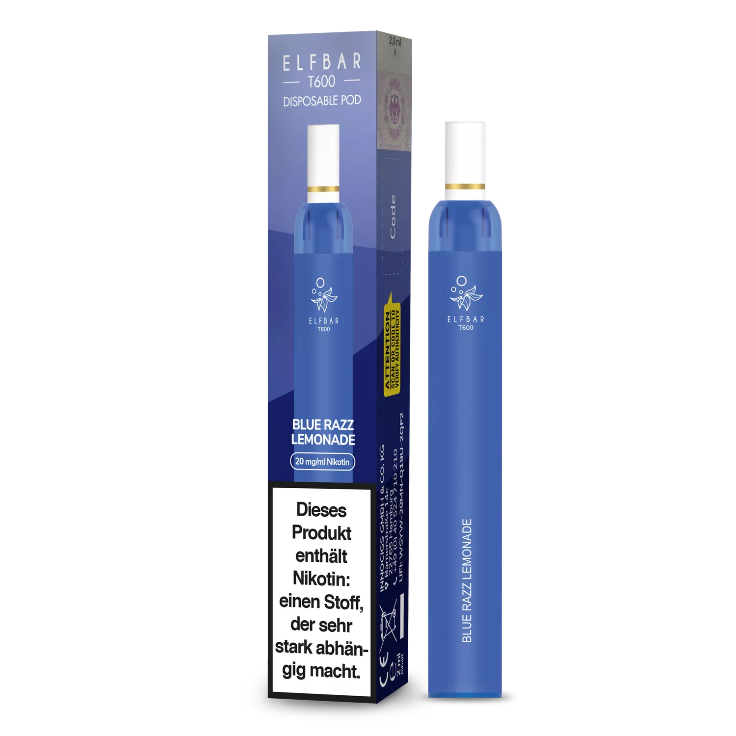 Elfbar T600 Einweg E-Zigarette mit Filter 20mg Nikotin