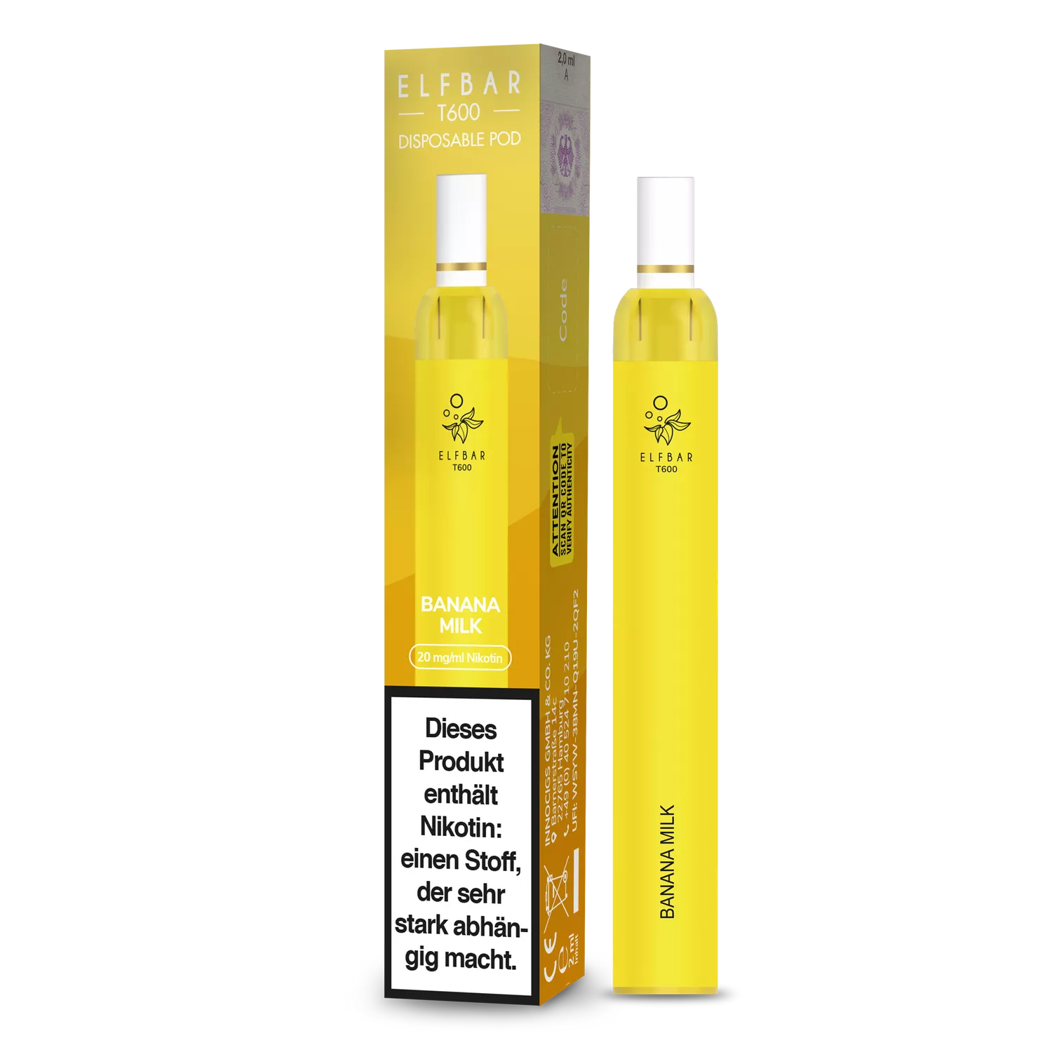 Elfbar T600 Einweg E-Zigarette mit Filter 20mg Nikotin